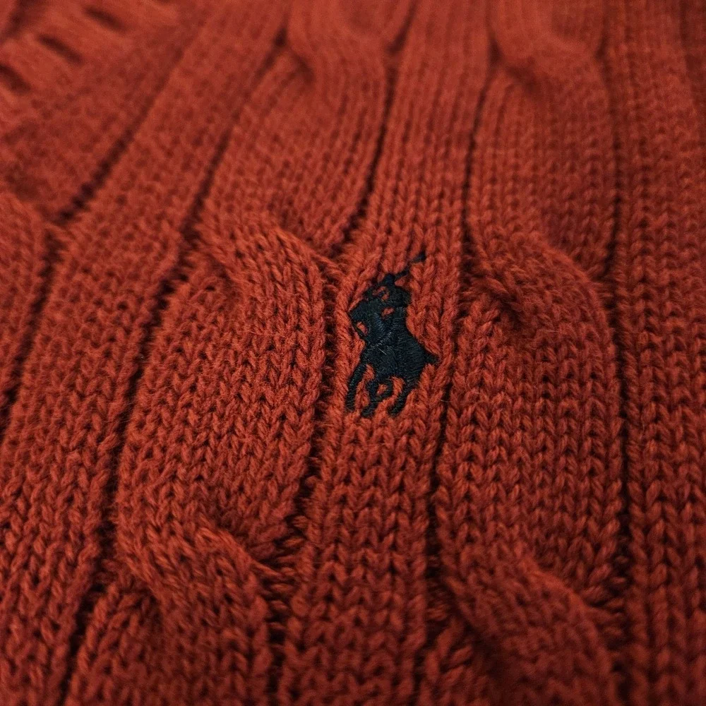 Ralph Lauren Polo Red Cable Knit Sweater Vest Size 6 Kids EUC Preppy Holidays